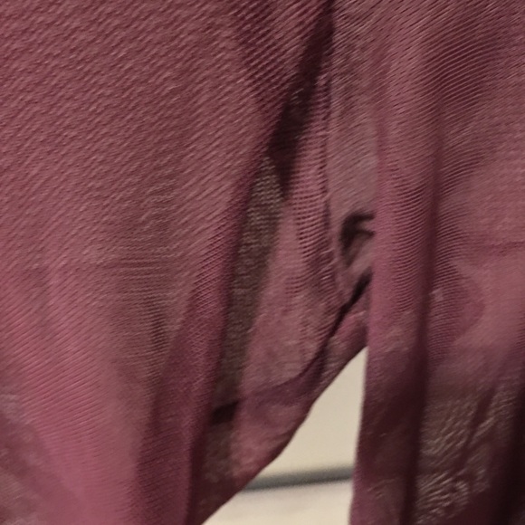 Wild Fable Maroon Mesh Long Sleeve Blouse - Picture 3 of 3